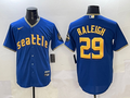 Men's Seattle Mariners Cal Raleigh #29 Blue City Connect Limited Player Jersey