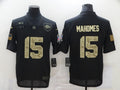 Men's Kansas City Chiefs #15 Patrick Mahomes Black Game Player Jersey1