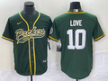 Men's Green Bay Packers Jordan Love #10 Green Game Jersey1 Joint Edition