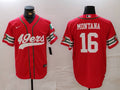 Men's San Francisco 49ers Joe Montana #16 Scarlet Game Player Jersey1