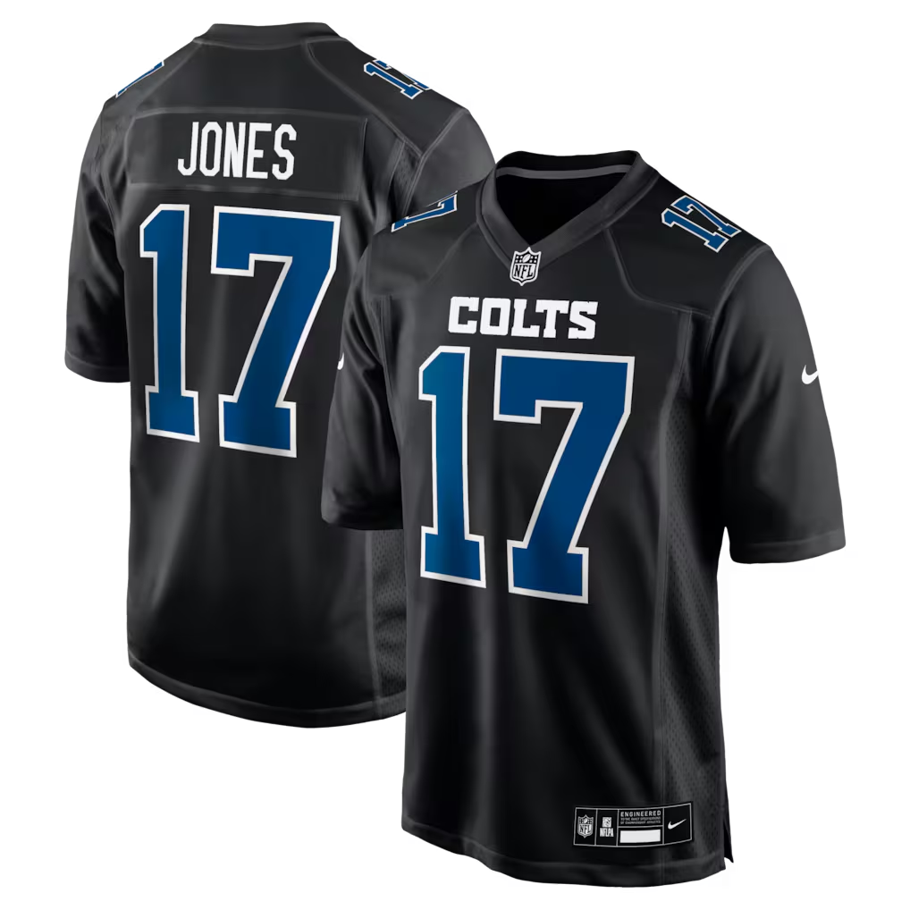 Men's Indianapolis Colts Daniel Jones Nike Black Fashion Game Jersey
