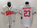 Men's San Francisco 49ers Christian McCaffrey #23 White Replica Player Jersey1