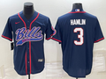 Men's Buffalo Bills Damar Hamlin #3 Navy Game Jersey1 Joint Edition