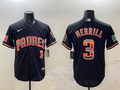 Men's San Diego Padres Jackson Merrill #3 Black Game Player Jersey1
