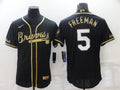 Men's Atlanta Braves Freedie Freeman #5 Black Replica Jersey1