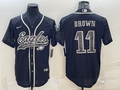 Men's Philadelphia Eagles A.J. Brown #11 Black RFLCTV Limited Jersey1 Joint Edition