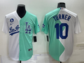 Men's Los Angeles Dodgers Justin Turner #10 White/Green Replica Baseball Jersey1