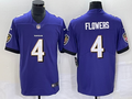 Men's Baltimore Ravens Zay Flowers #4 Purple 2023 NFL Draft First Round Pick Game Jersey1
