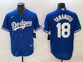 Men's Los Angeles Dodgers Yoshinobu Yamamoto #18 Royal Replica Player Jersey1