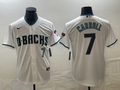 Men's Arizona Diamondbacks Corbin Carroll #7 White 2023 World Series Replica Player Jersey1