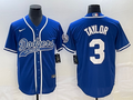 Men's Los Angeles Dodgers Chris Taylor #3 Royal Player Jersey1 Joint Edition