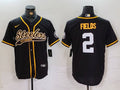 Men's Pittsburgh Steelers Justin Fields #2 Black Player Game Jersey1