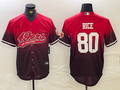 Men's San Francisco 49ers Jerry Rice #80 Scarlet Player Jersey1