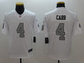 Men's Oakland Raiders  Derek Carr Jersey-  White-Silver Numbers