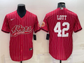 Men's San Francisco 49ers Ronnie Lott #42 Red Player Jersey1 Joint Edition