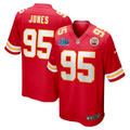 Men's Kansas City Chiefs Chris Jones #95 Red Super Bowl LVII Patch Game Jersey1
