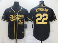 Men's Los Angeles Dodgers Clayton Kershaw #22 Black Authentic Game Jersey1