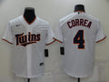 Men's Minnesota Twins Carlos Correa #4 White Replica Baseball Jersey