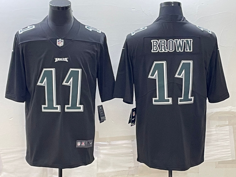 Men's Philadelphia Eagles A.J. Brown #11 Black Alternate Player Jersey1