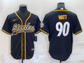 Men's Pittsburgh Steelers T.J. Watt #90 Black Game Jersey1 Joint edition