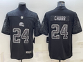 Men's Cleveland Browns Nick Chubb #24 Black RFLCTV Limited Jersey1