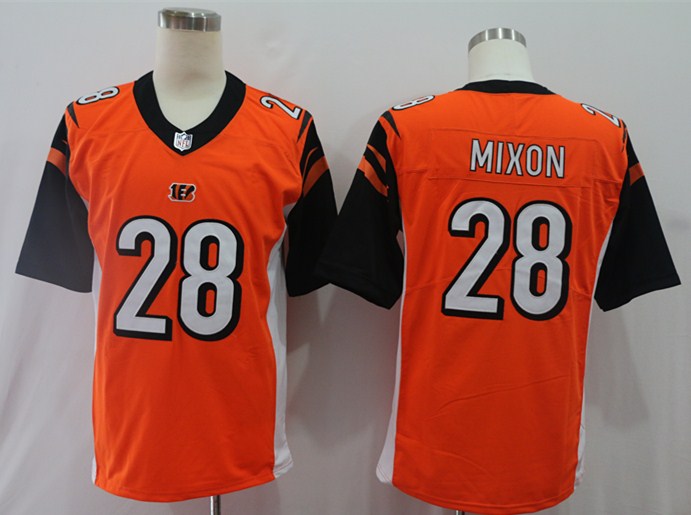 Men's Cincinnati Bengals Joe Mixon #28 Orange Game Jersey1