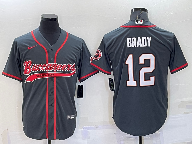 Men's Tampa Bay Buccaneers Tom Brady #12 Gray Game Jersey1 Joint Edition