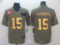 Men's Kansas City Chiefs Patrick Mahomes Brown Game Player Jersey1