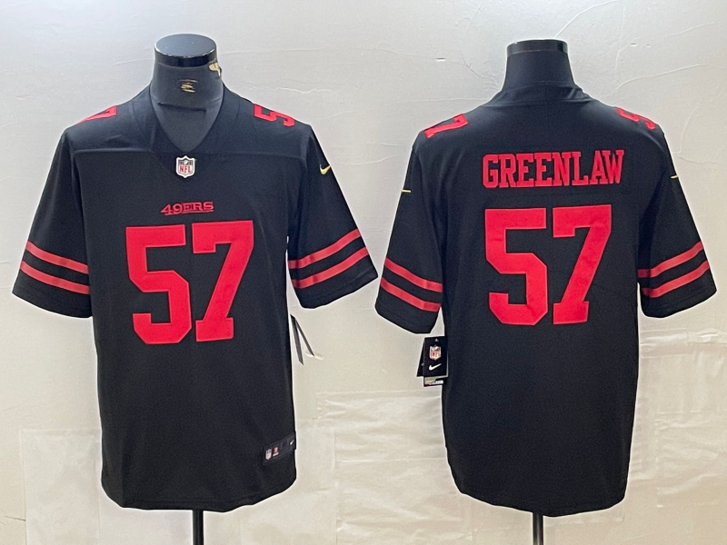 Men's San Francisco 49ers Dre Greenlaw #57 Black Game Player Jersey1