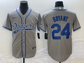 Men's Los Angeles Dodgers Kobe Bryant #24 Gray Player Jersey1 Joint Edition