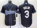 Men's Los Angeles Dodgers Chris Taylor #3 Black Player Jersey1 Joint Edition
