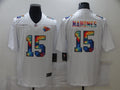 Men's Kansas City Chiefs Patrick Mahomes #15 White Alternate Game Jersey1