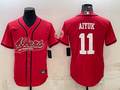 Men's San Francisco 49ers Brandon Aiyuk #11 Red Game Jersey1 Joint Edition