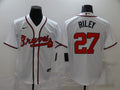 Men's Atlanta Braves Austin Riley #27 White Replica Player Jersey1