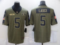 Men's San Francisco 49ers Trey Lance #5 Brown Game Jersey1