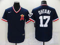 Men's Los Angeles Angels Shohei Ohtani #17 Navy Printed Baseball Jersey