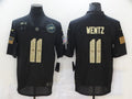 Men's Philadelphia Eagles #11 Carson Wentz Black Replica Player Jersey1