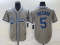 Men's Los Angeles Dodgers Freddie Freeman #5 Gray Player Jersey1 Joint Edition