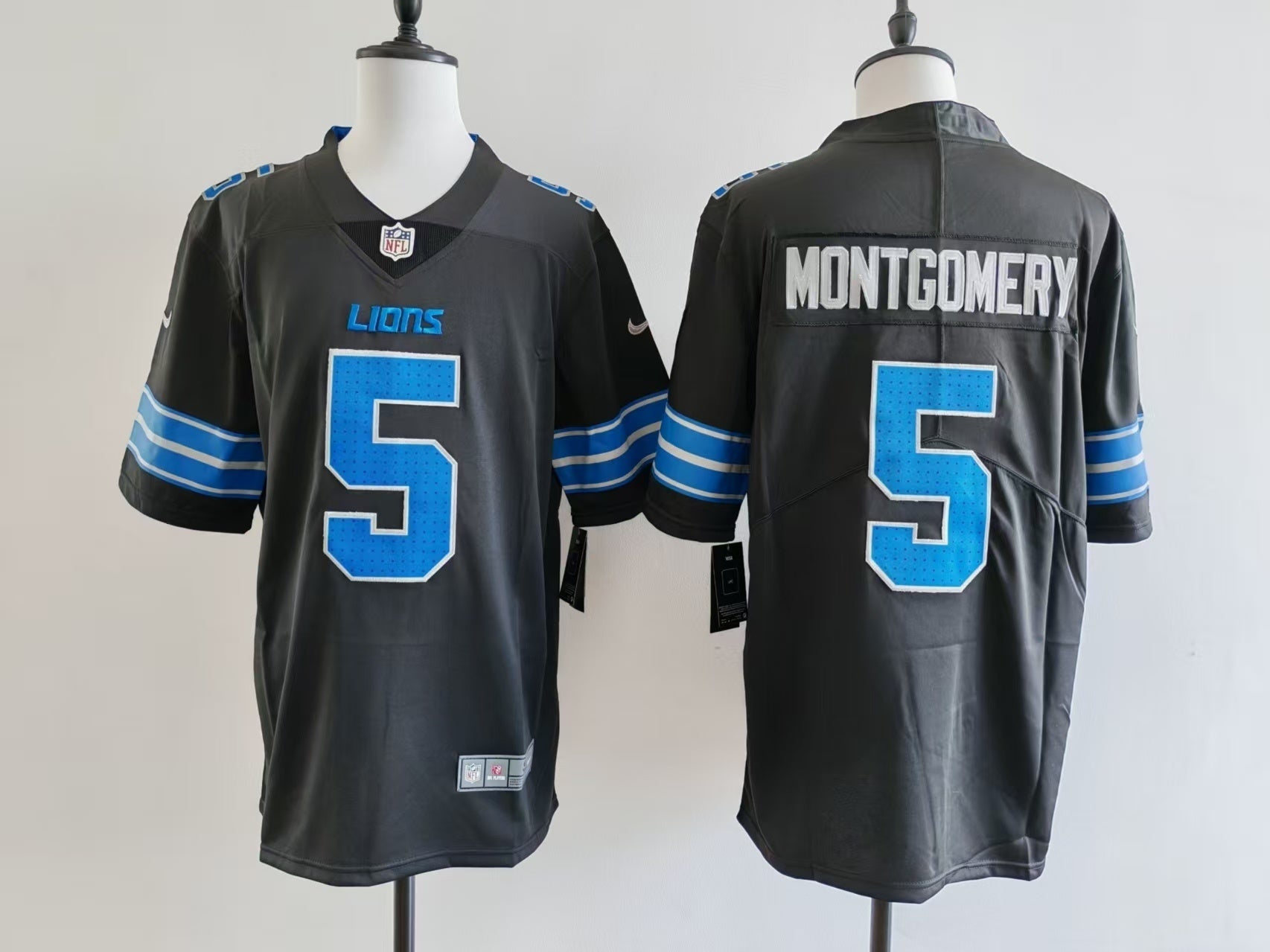 Men's Detroit Lions David Montgomery Jersey -  Black