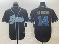 Men's Detroit Lions Amon-Ra St. Brown #14 Black Player Jersey1