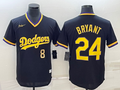 Men's Los Angeles Dodgers Kobe Bryant #8/24 Black Alternate Replica Team Jersey1