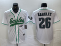 Men's Philadelphia Eagles Saquon Barkley #26 White Player Jersey1 Joint Edition
