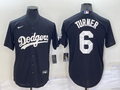 Men's Los Angeles Dodgers Trea Turner #6 Black Replica Baseball Jersey1