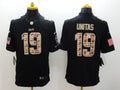 Men's Indianapolis Colts Johnny Unitas #19 Black Game Player Jersey1