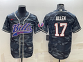 Men's Buffalo Bills Josh Allen #17 Grey Camouflage Game Jersey1 Joint Edition