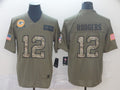 Men's Green Bay Packers Aaron Rodgers #12 Brown Authentic Game Jersey1