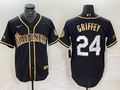 Men's Seattle Mariners Ken Griffey Jr. #24 Black Authentic Player Jersey