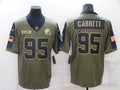 Men's Cleveland Browns Myles Garrett #95 Olive Game Player Jersey1
