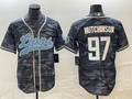Men's Detroit Lions Aidan Hutchinson #97 Grey Camouflage Game Jersey1 Joint Edition