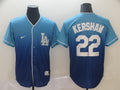 Men's Los Angeles Dodgers Clayton Kershaw #22 Blue Stitched Player Jersey1